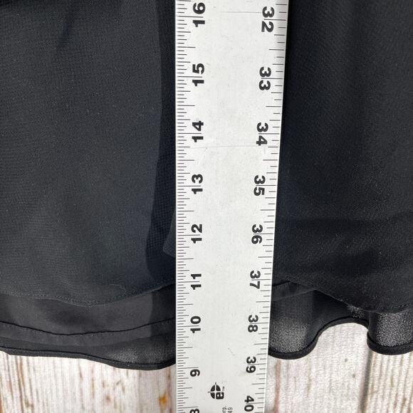 Ann Taylor LOFT Midi Tiered Dress 6 Black Layered Hem Sleeveless Prom HOCO Y2K - Picture 4 of 7